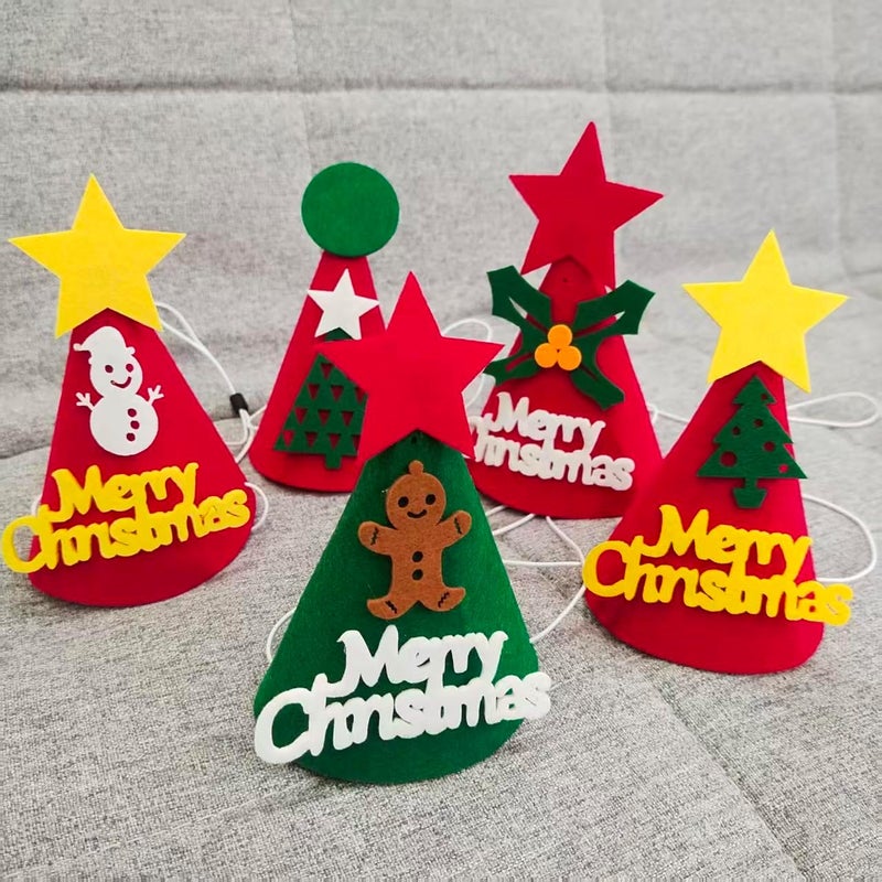Cellcacn 5 Pcs Christmas Dog Hats Cute Cats Party Hats Pet Set Dogs Santa Hats Puppies Kittens Grooming Accessories Costumes. (Small Christmas B) - Image 5